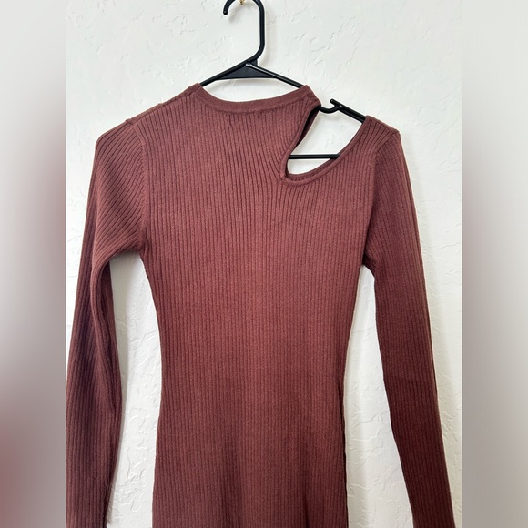 🔥 Böhme Chocolate Brown Fitted Cutout Midi-dress. Small BNWOT - Picture 3 of 8